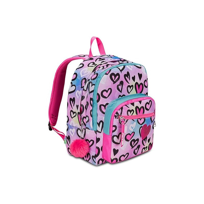 Seven Sj Gang Heartscope Girl School Bag 2 Zip Fit A4