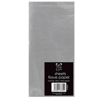 Metallic silver Tissue Paper 3 sheets  50 x 66cm