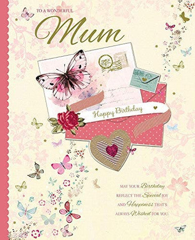 Wonderful Mum Handmade Boxed Birthday Card