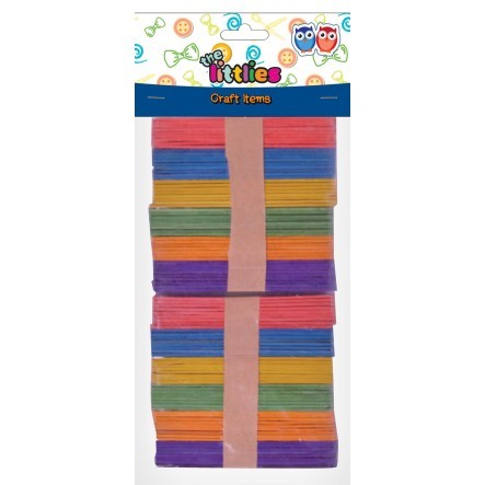 Wooden Coloured Pop Sticks