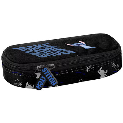 Disney Stitch Make Some Waves Black 1 zip Pencil Case