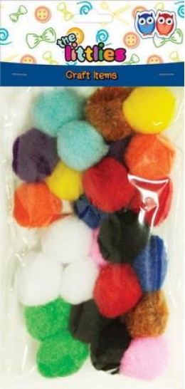 Pom Poms Coloured 25Mm-25Pcs