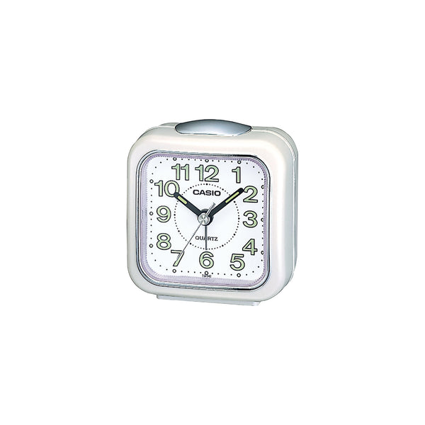 Casio Analog Alarm Clock with Light
 White