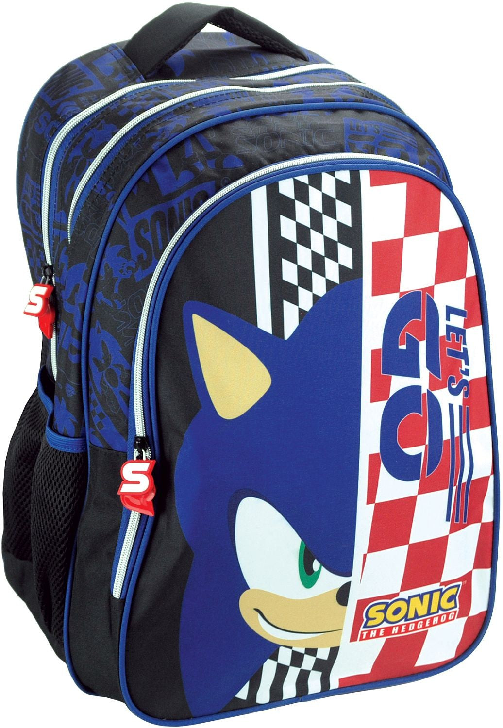 Sonic Classic Let's Go Backpack 43cm -  2 Large Compartments Fit A4