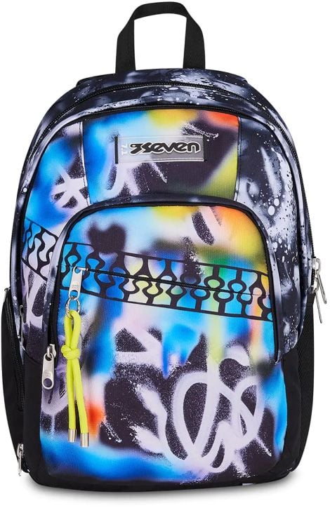 Seven Zaino Scuola Dual Detach Buzzy Note Boy - 2 Large compartments Fit A4 - 2 in 1 bag