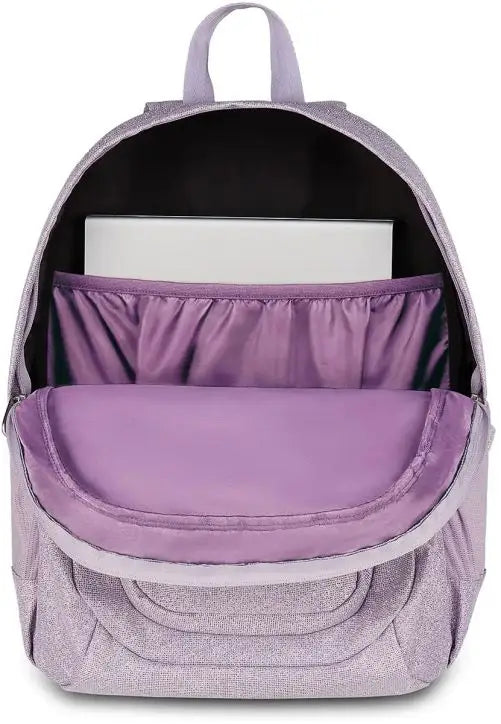 Seven Zaino Tech Shiny Glitter Viola Lilla Backpack 29 Ltrs - 2 large compartments fit a4