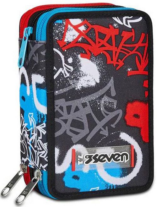 Seven 3 Zip Large Filled Half Street Pencil Case 45Pcs