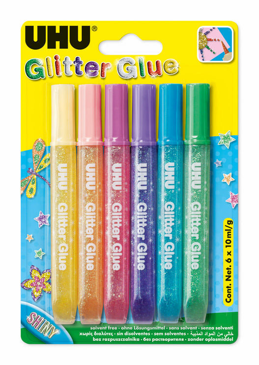 Uhu Art Glitter Glue Shiny 6 X 10Ml