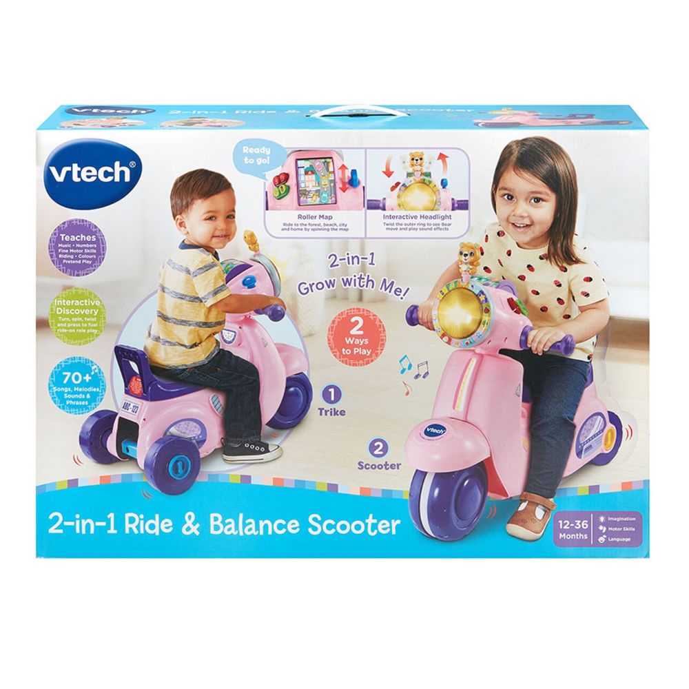 Vtech Ride & Balance Scoote 2-In-1 Pink – Eduline Malta