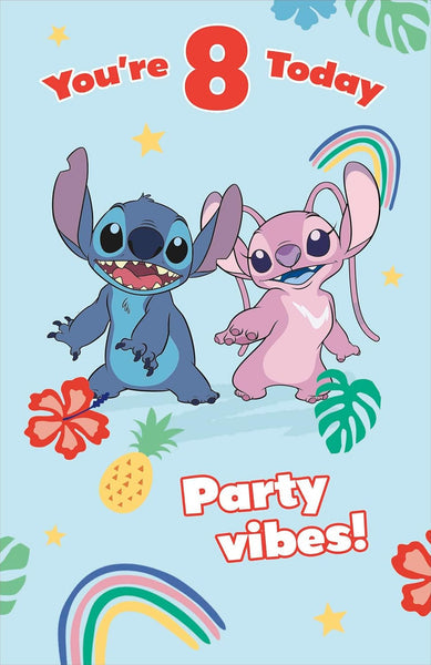 Disney Stitch & Angel 8th Birthday Card