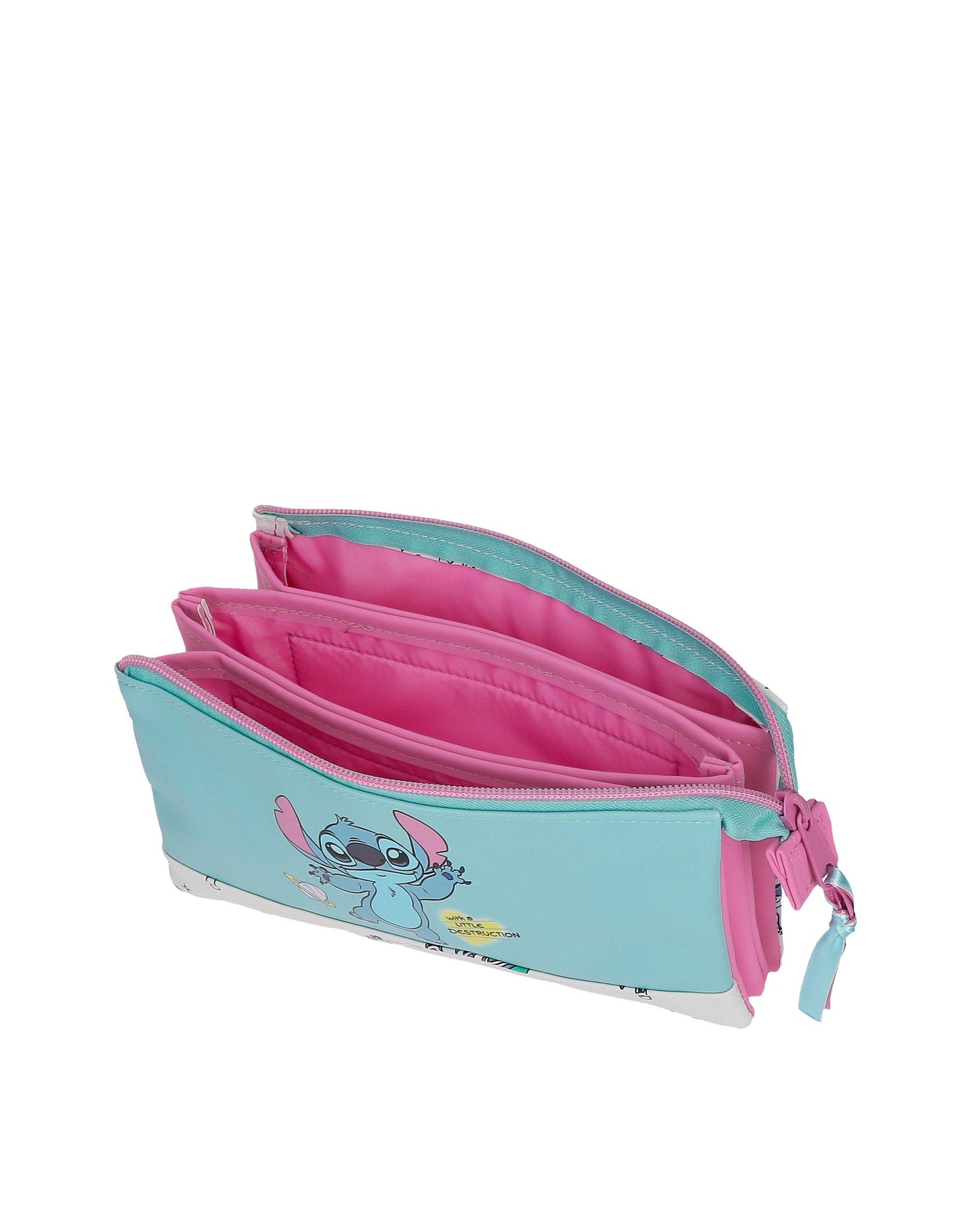 Disney Stitch Little Destruction 2 zip 3 Compartment pencil case