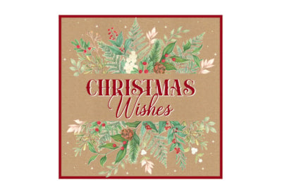 Merry Christmas Brown Kraft Cards 1 Pkt X12Pcs