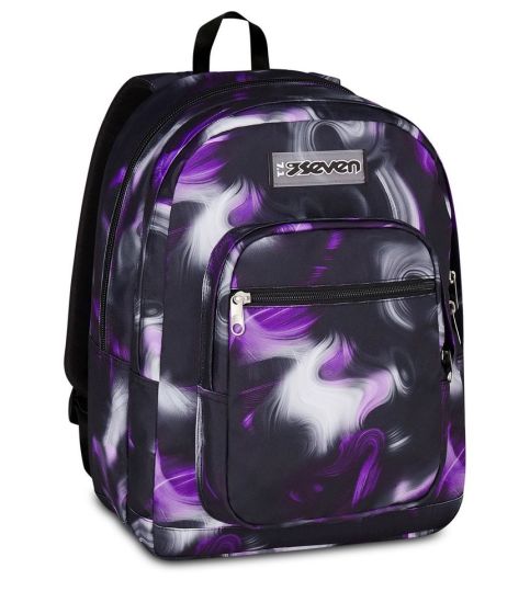 Seven Freethink Girl Steel Gray School Backpack - 2 large compartments fit A4