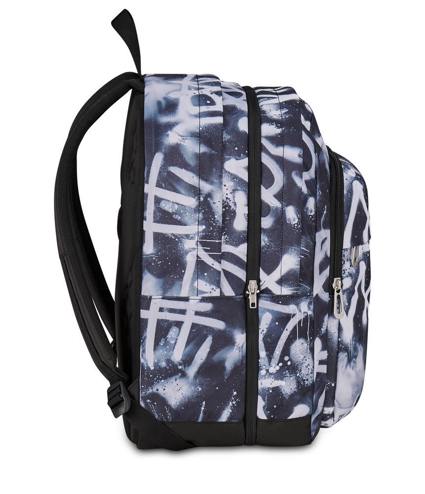 Seven The Double Pro XXL Detach Pirate Black Backpack - Bag only- 2 large compartments fit A4 - 2 in 1 bag