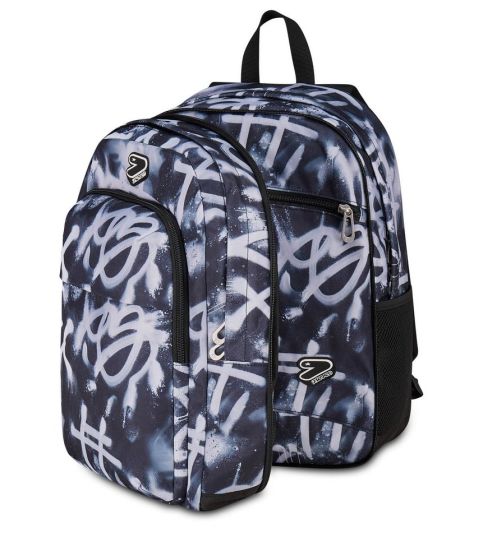 Seven The Double Pro XXL Detach Pirate Black Backpack - Bag only- 2 large compartments fit A4 - 2 in 1 bag