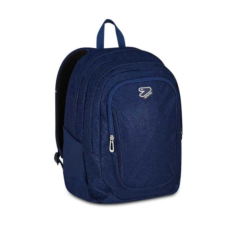 Seven Zaino Tech Shiny Glitter Blu Backpack 29 Ltrs - 2 large compartments fit a4