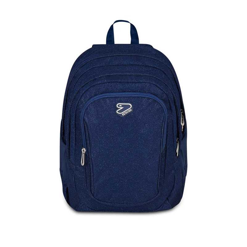 Seven Zaino Tech Shiny Glitter Blu Backpack 29 Ltrs - 2 large compartments fit a4