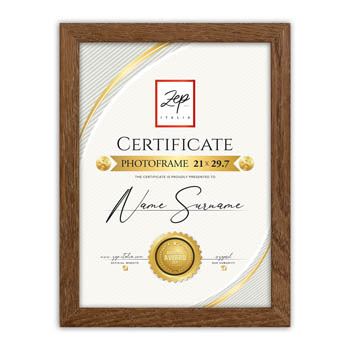 Wooden Picture Frame Certificate Brown 21X29.7 Cm