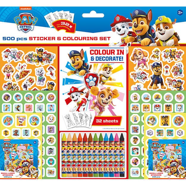 Paw Patrol Sticker & Colouring Set X 500Pcs