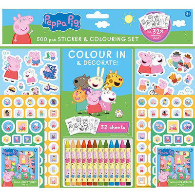 Peppa Pig Sticker & Colouring Set X 500Pcs