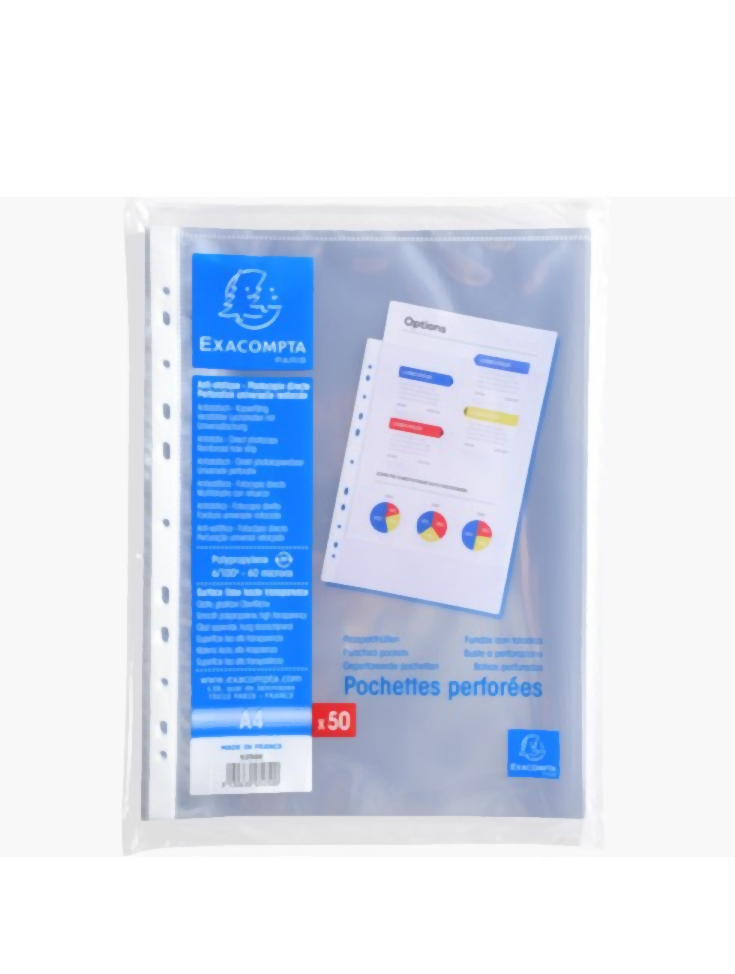 Punched Pockets Clear X 50 Pcs 0.06Mm
