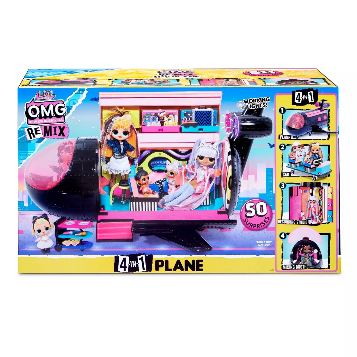 Lol Surprise Omg Remix 4-In-1 Plane Playset