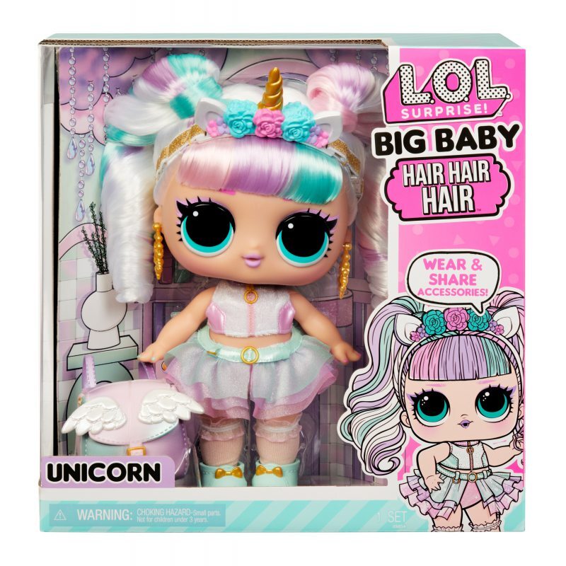 Lol Surprise - Big Baby Hair Hair Hair Doll - Unicorn