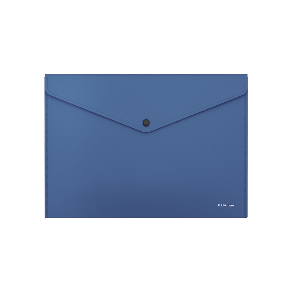 Button A4 Plastic Envelop Blue