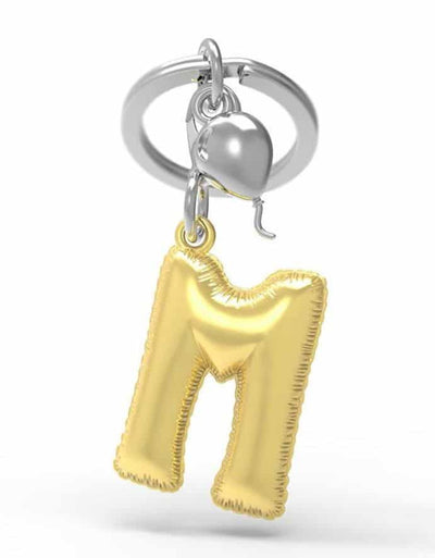 Keychain Golden Balloon Letter M