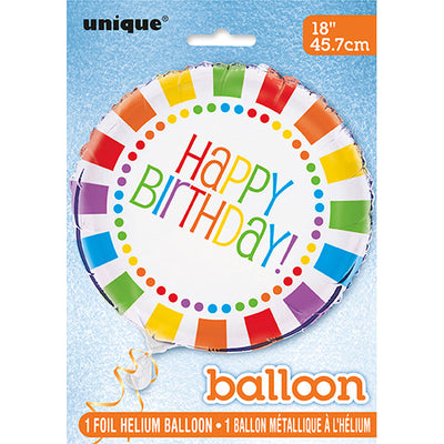 Happy Birthday Rainbow Foil Ballon 18"