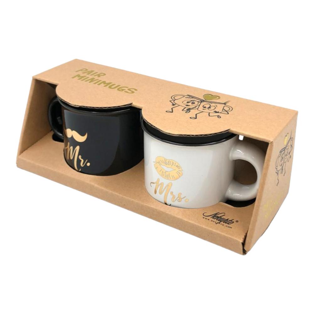 Pair Mini Mugs Mr & Mrs