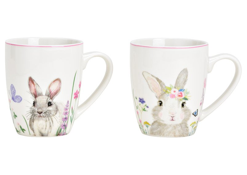 Mug Bunny Decor In Porcelain White