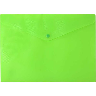 Button A4 Plastic Folder Light Green