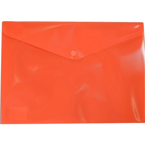 Button A4 Plastic Envelope Transperant Orange