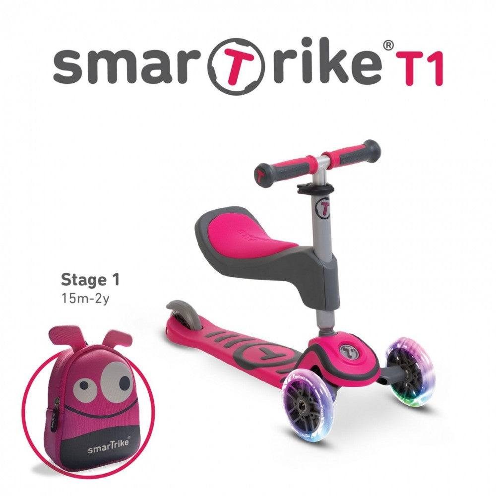 Smartrike 3 In 1 Light Wheels & Free Helmet (Blue Or Pink)