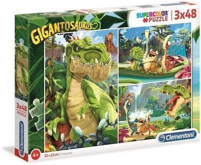Puzzle 3X48 Pieces Gigantosaurus