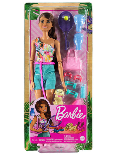Barbie Wellness Workout Outfit Roller Skates And Tennis With Puppy