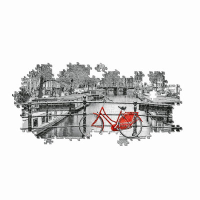 Puzzle X1000Pcs - Panorama Amsterdam Bicycle