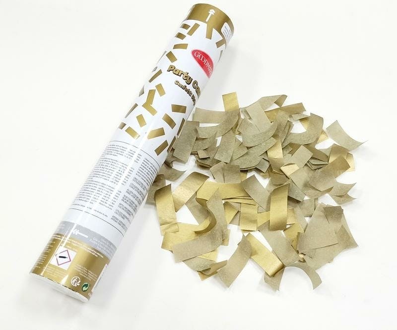 Party Cannon 27.5 Cm Paper Strips Gold