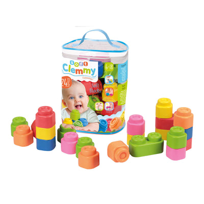 Baby Clemmy - Soft Block 24Pcs Zip Bag Building Blocks