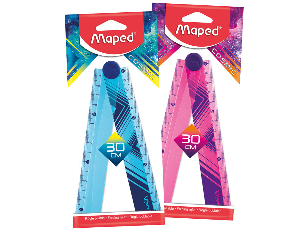 Foldable Ruler 30cm To 15cm Pink Or Blue – Eduline Malta