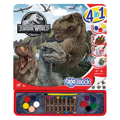 Giga Block Drawing Set Jurassic World 4 In 1