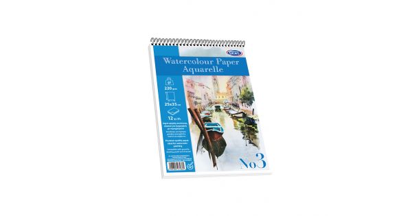 Watercolour Paper Aquarelle 12 Sheets 220Gsm 25X35Cm