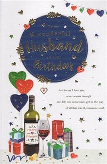 For A Wonderful Husbund On Your Birthday - 16X25Cm
