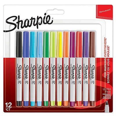Sharpie Ultra Fine Permanent Marker X12 Colours