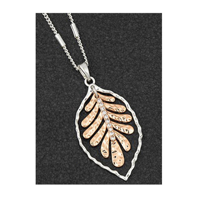 Moving Leaf 2 Tone Necklace