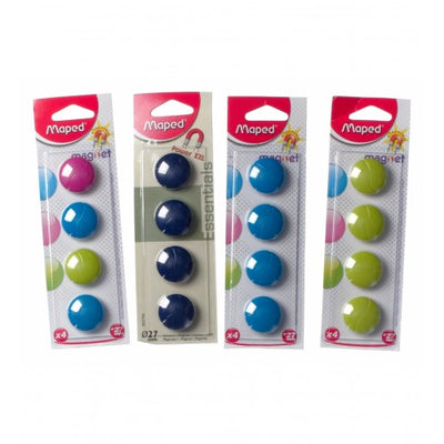 Magnets Round Assorted Colours 27mm