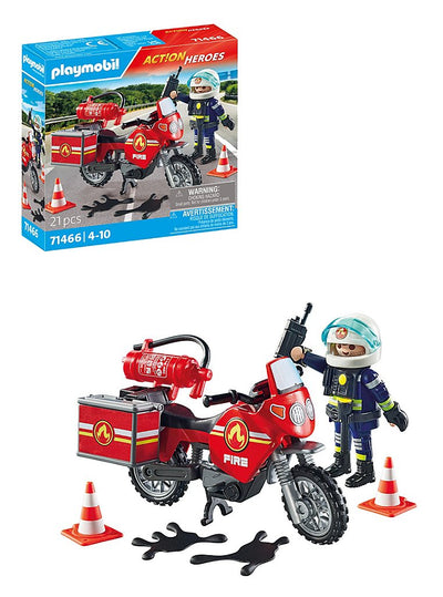 Playmobil - City Action Fire Motorcycle & Oil Spill Incident 71466