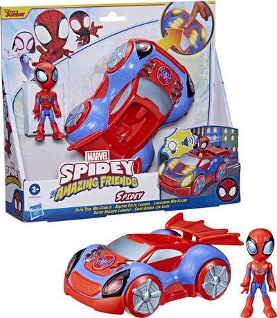 Marvel - Spidey And His Amazing Friends Glow Tech Web-Crawler Car