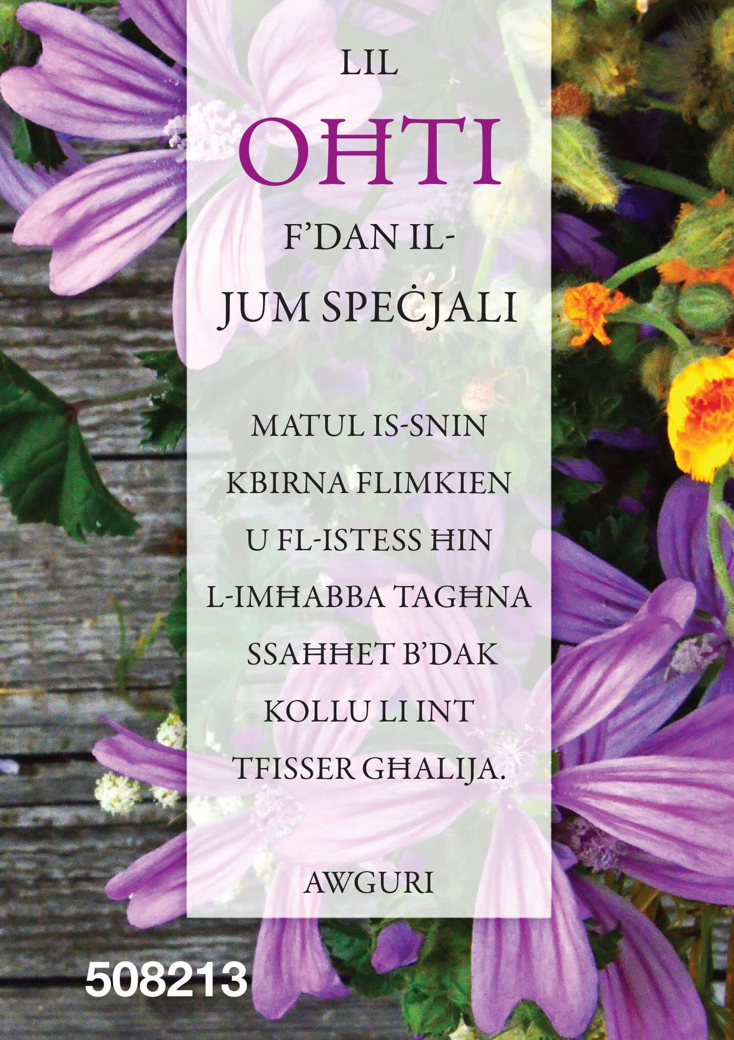 Oħti F'Dan Il-Jum Speċjali